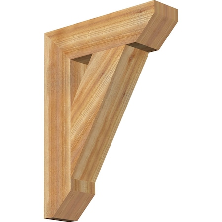 Ekena Millwork Traditional Slat Rough Sawn Bracket, Western Red Cedar, 6"W x 24"D x 32"H BKT06X24X32TRA06RWR